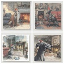 Pack of 4 Lurcher Christmas