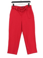 Topshop Women's Suit Trousers UK 12 Red Polyester