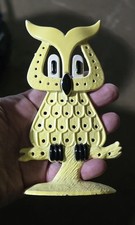 VINTAGE OWL METAL EARRING