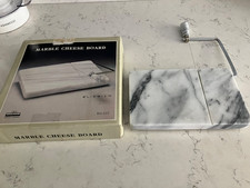 Boulevard Tablewear marble cheese board with wire cutter - marble handle in box