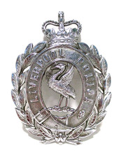 Obsolete Lliverpool Police Helmet Plate Wreath Queens Crown Obsolete