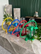 Gravity Bong Capsule Hookah Shisha Water Pipe 360 Rotating Clear Glass