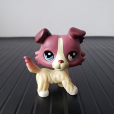 Littlest Pet Shop LPS #1262 Plum Cream Collie Dog Rare Puppy Toys Gift