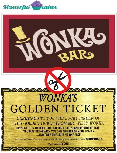 Willy wonka bar - and, golden