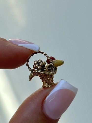 Large 9ct gold vintage enamel - large,