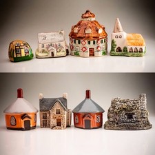 8 Vintage Hand Painted English