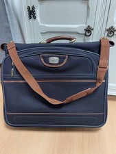 ANTLER Folding Suit Carrier Hanging Travel Garment Bag Dress 4 Hanger Blue Tan