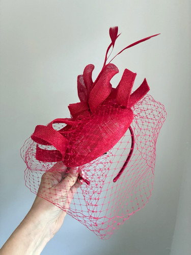 Hobbs red sinamay fascinator - hobbs,