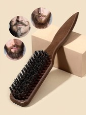 Men's Boar Bristle Hair & Beard Brush - Wooden Styling & Smoothing UK