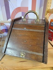 Vintage wooden coal scuttle - vintage,