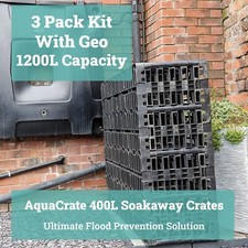 1200L Soakaway Crate with Geotextile Wrap - Flood Prevention, Easy Install