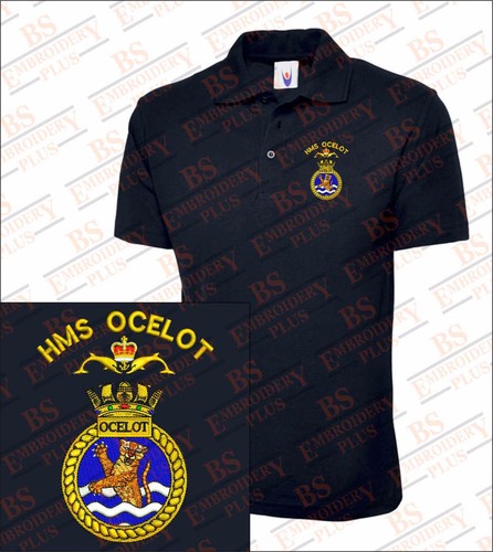 Hms ocelot embroidered polo - embroidered,