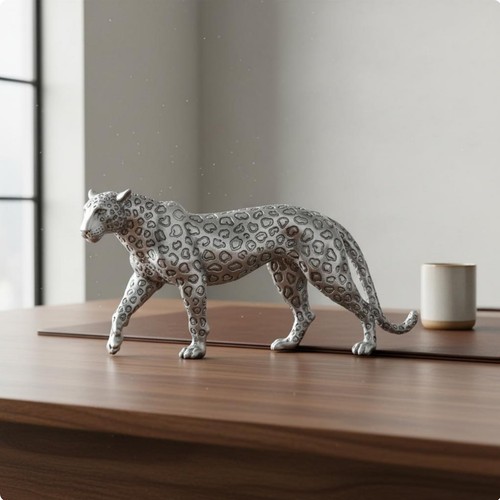 Resin leopard sculpture - leopard,