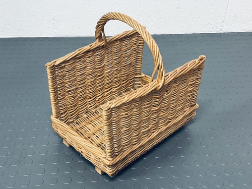 Vintage cane wicker log basket - vintage,