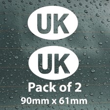 2x UK Oval Vinyl Stickers