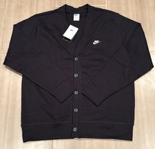 Nike Club Men's Knit Fairway Cardigan Black Size L-Tall Golf Retro FN3898-010