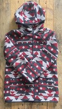 Element Aztec Navajo Pattern Coat - Fleece Lined Hood - Red Grey Black - Medium