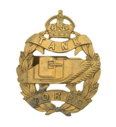 Tank corps cap badge brass - cap,