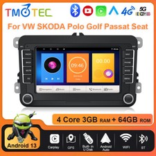 Car Stereo Radio Carplay For VW Skoda Seat DVR Android 13 Head Unit GPS DAB+ DSP