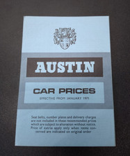Austin Price List 1.1971 Mini