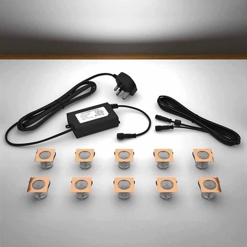 30mm copper lights square - 10,