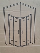 Elegant QE99 Chrome Curved Shower Enclosure . 900x900mm x 1850