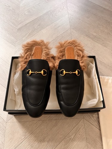 Gucci princetown black leather - princetown,