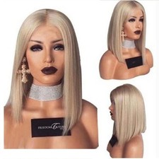 Women Blonde Hair Wig Short Bob Full Wigs Pre Plucked Glueless Wigs