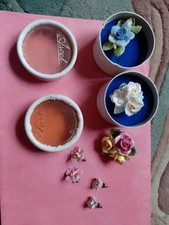 3 bone china brooches and two