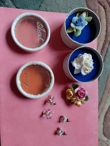 Bone china brooches - china, and
