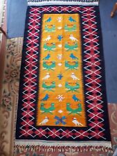 Rug Kilim Punjab Area Kilim Genuine Vintage Runner Rug 100% cotton / Reversible