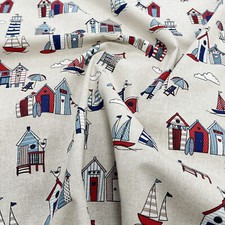 Canvas Fabric - Beach Huts