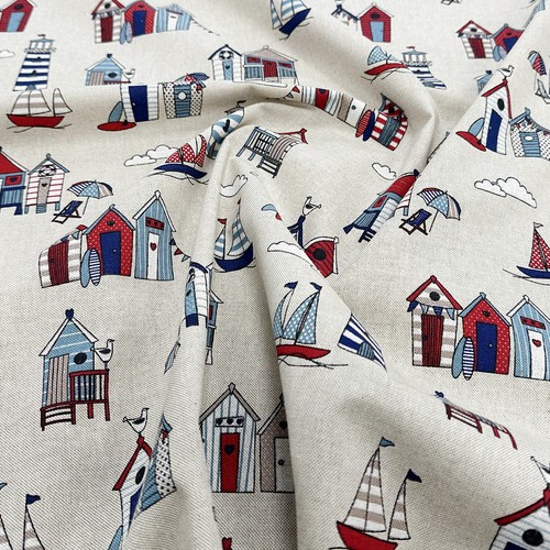 Canvas fabric beach huts - canvas,