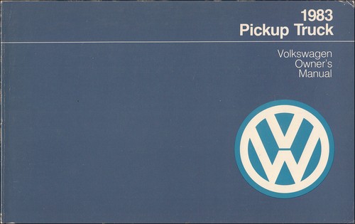 1983 pickup owners manual - vw,