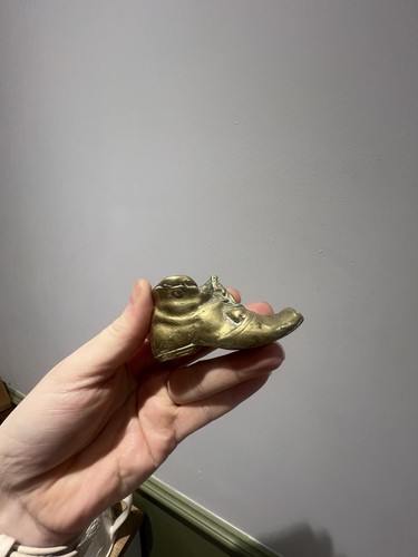 Vintage solid brass boot - brass,