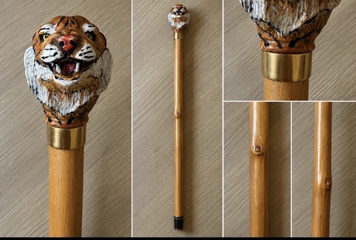 Resin tiger head walking - 44”,