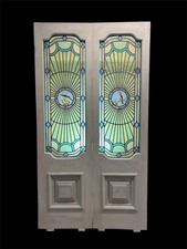 Bespoke Stained Glass French Doors Made To Order Hardwood Lead Wood 250 Deposit