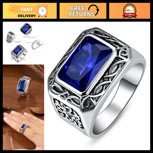 Emerald cut men signet ring - cut, men's