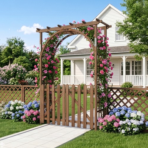 7ft wooden garden arbor - 7ft,