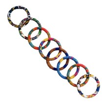 Handmade African Print Tribal Bangle Ankara Ethnic Colourful Bracelet -5 Options