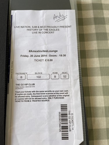 Eagles ticket 2014 - eagles,