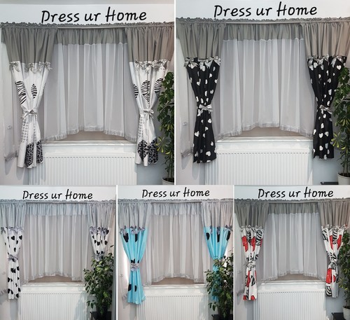 Diamante net curtain set - curtain,