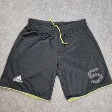 Adidas Men's Medium Shorts Black Mesh With Neon Yellow Piping See Through G12-6
