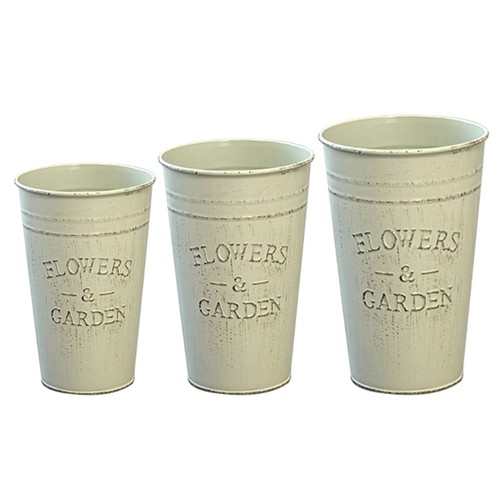 Galvanized flower bucket - galvanized,