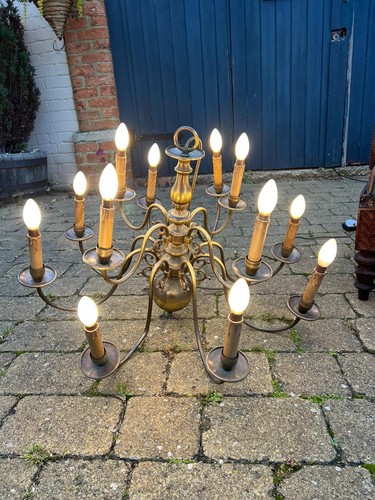 Pair sculptural brass floor - sculptural,