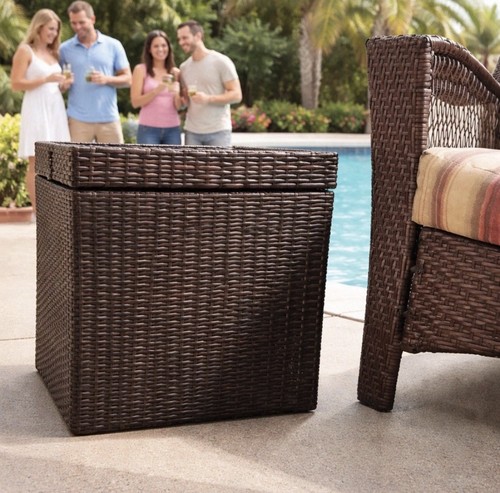 Outdoor rattan storage table - outdoor,