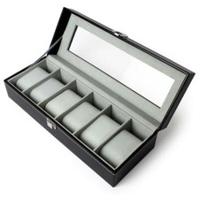 6 / 12 Watch Case Display Box Storage Travel Men Women Ladies Gents Jewellery