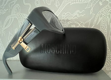 Moschino ladies sunglasses grey azure zipper cat eye BNWT case + cloth 59-18-130