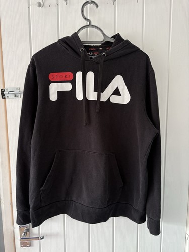 Fila sport black logo hoodie - sport,