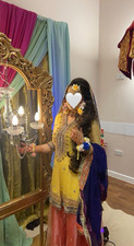 Yellow Mehndi bridal outfit 